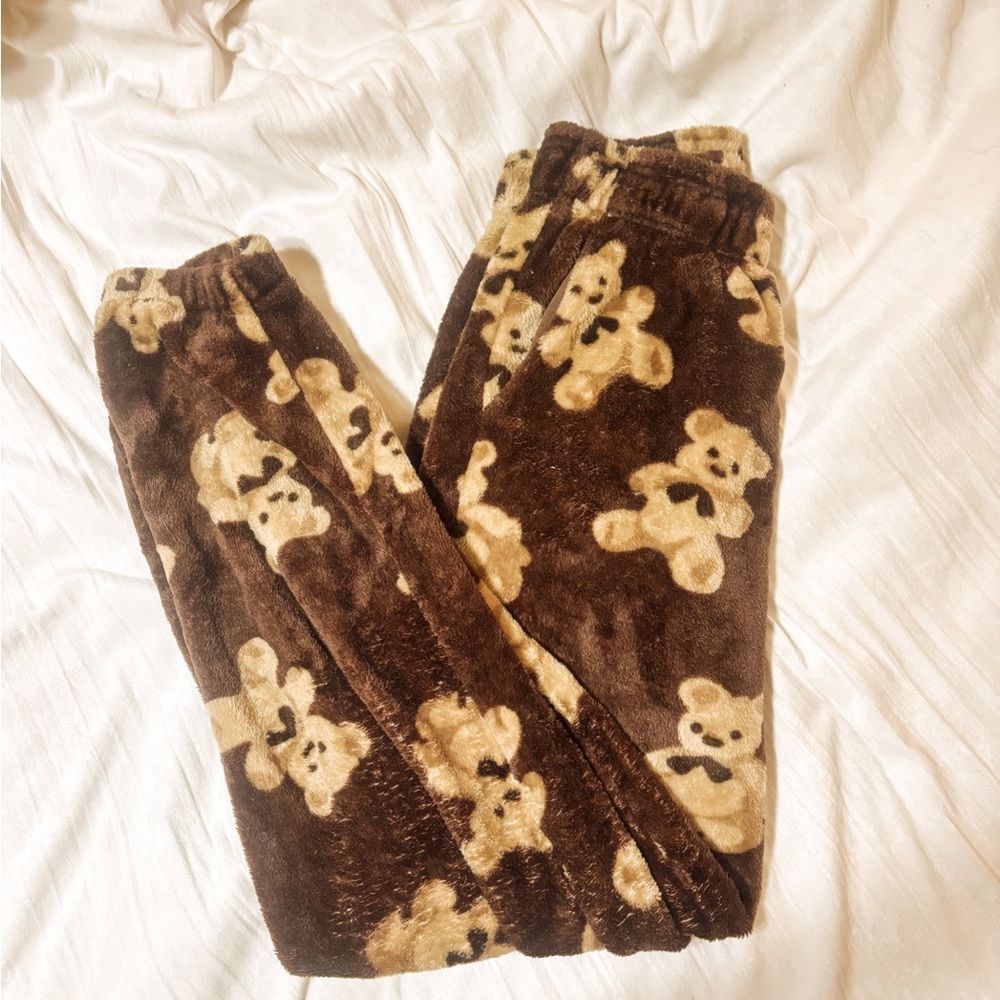 Cozy Brown Teddy Bear Pajama Pants